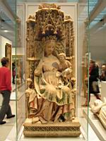 Statue, Vierge a l'Enfant (Bourgogne, v 1350-1375, pierre calcaire polychrome) (1)